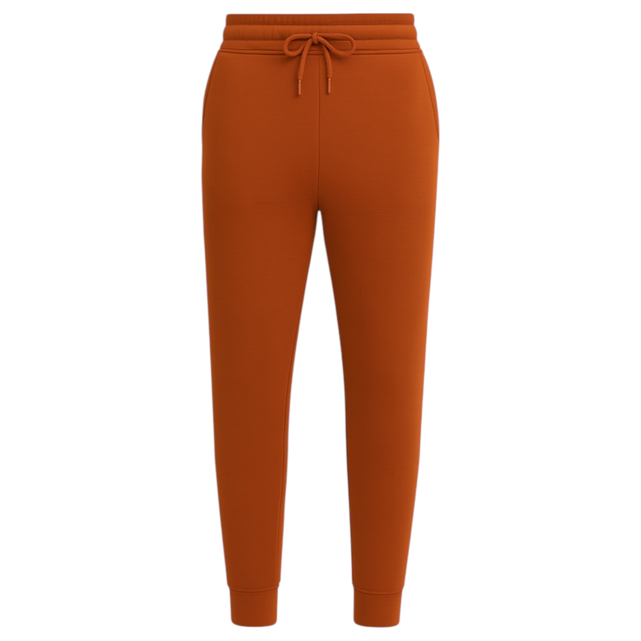 Men's JDN branded hooded tracksuit set in brick red – plain hoodie with kangaroo pocket and matching joggers loungewear activewear